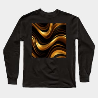 Golden Harmony: Abstract Stripes in Luxe Gold Long Sleeve T-Shirt